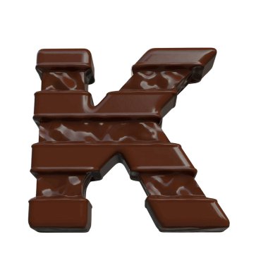 3D symbol made of chocolate. letter k