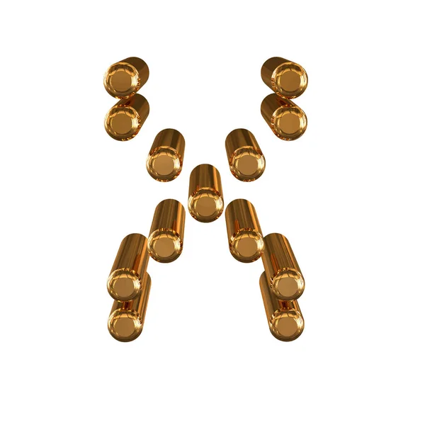 Gold Symbol Made Cylinders Letter — Stockový vektor