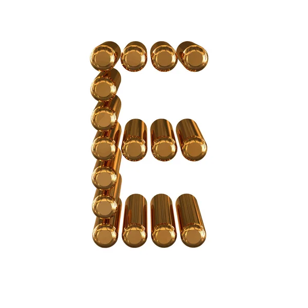 Gold Symbol Made Cylinders Letter — Stok Vektör