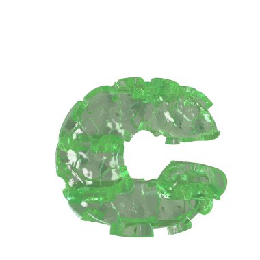 Mojito-colored chipped ice 3d letter c
