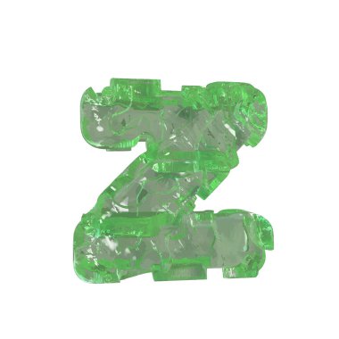 Mojito-colored chipped ice 3d letter z