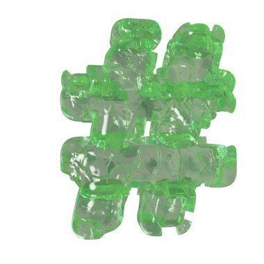 Mojito-colored chipped ice 3d symbol