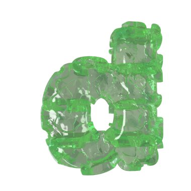 Mojito-colored chipped ice 3d letter d
