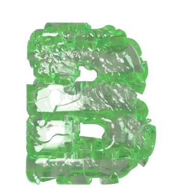 Mojito-colored chipped ice 3d letter b