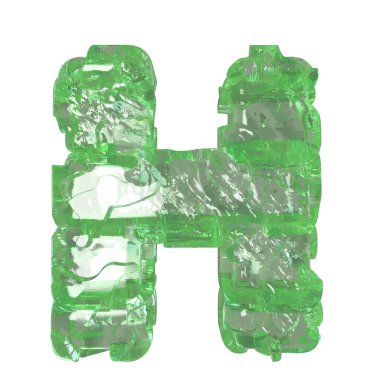 Mojito-colored chipped ice 3d letter h