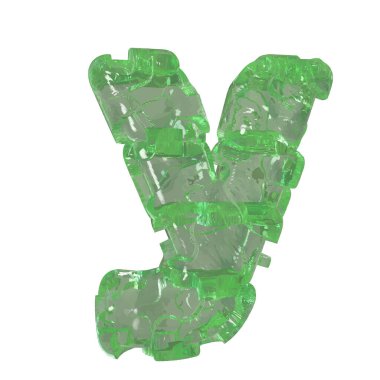 Mojito-colored chipped ice 3d letter y
