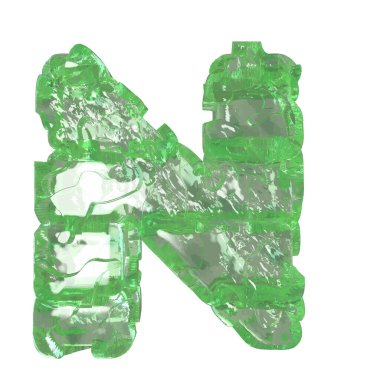 Mojito-colored chipped ice 3d lettern