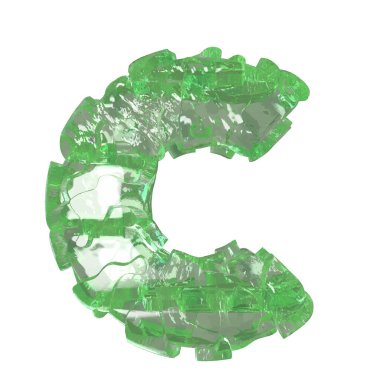 Mojito-colored chipped ice 3d letter c