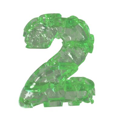 Mojito-colored chipped ice 3d number 2