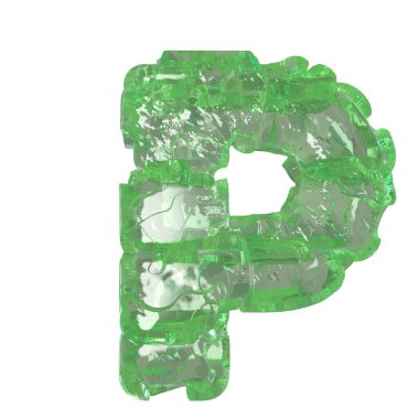 Mojito-colored chipped ice 3d letter p