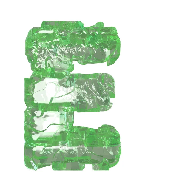 Mojito-colored chipped ice 3d letter e