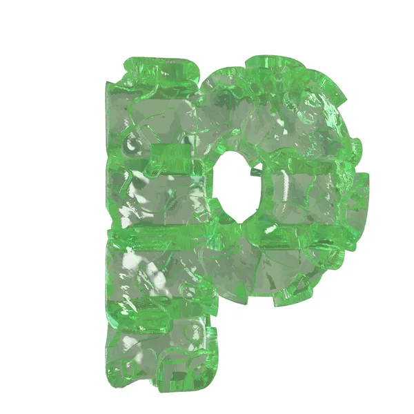 Mojito Colored Chipped Ice Letter — Vettoriale Stock