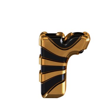 Black and Gold symbol. 3d letter r