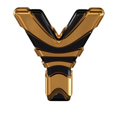Black and Gold symbol. 3d letter y