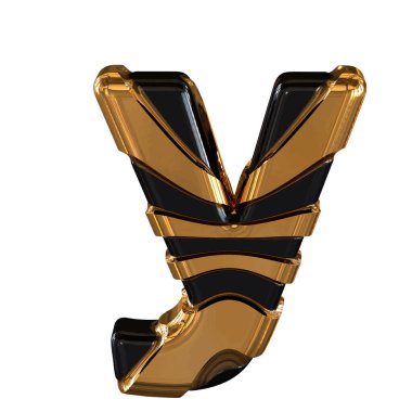Black and Gold symbol. 3d letter y