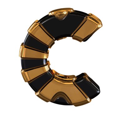 Black and Gold symbol. 3d letter c