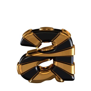 Black and Gold symbol. 3d letter a