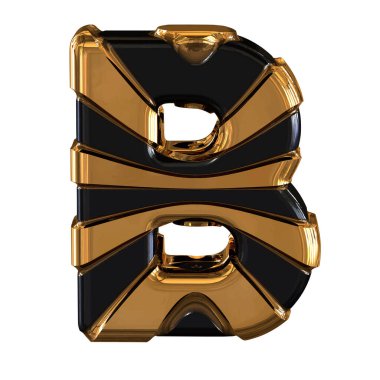 Black and Gold symbol. 3d letter b
