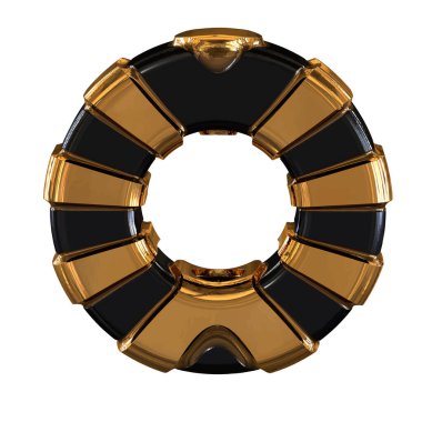 Black and Gold symbol. 3d letter o