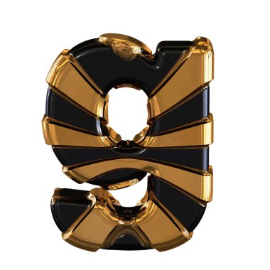 Black and Gold symbol. 3d letter g