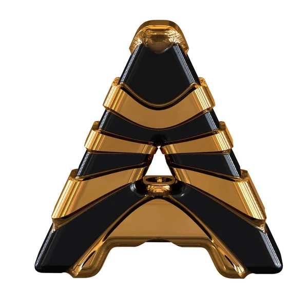 Black and Gold symbol. 3d letter a