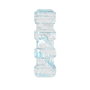 Ice symbol with thick horizontal straps. letter l