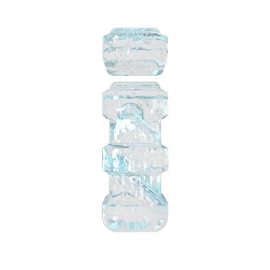 Ice symbol with thick horizontal straps. letter i
