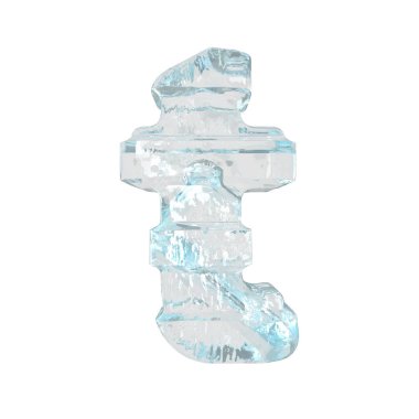 Ice symbol with thick horizontal straps. letter t