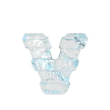 Ice symbol with thick horizontal straps. letter v