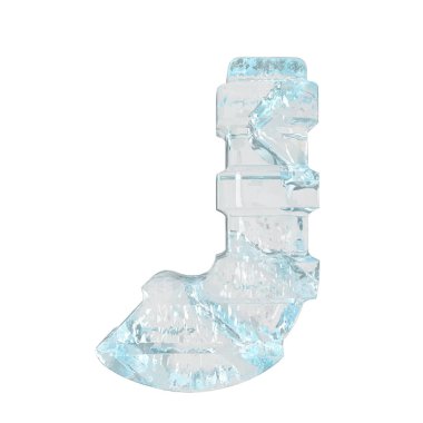Ice symbol with thick horizontal straps. letter j