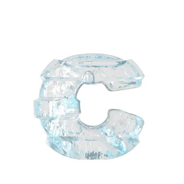 Ice symbol with thick horizontal straps. letter c