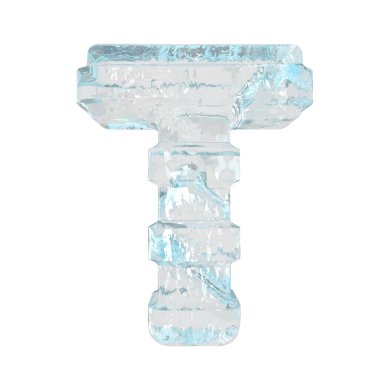 Ice symbol with thick horizontal straps. letter t