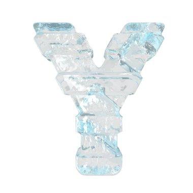 Ice symbol with thick horizontal straps. letter y