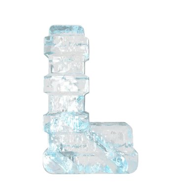 Ice symbol with thick horizontal straps. letter l