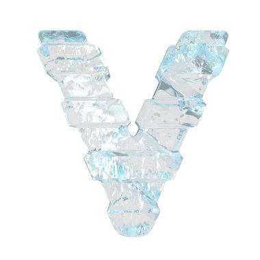 Ice symbol with thick horizontal straps. letter v