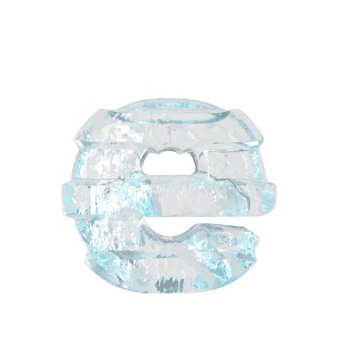 Ice symbol with thick horizontal straps. letter e