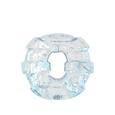 Ice symbol with thick horizontal straps. letter o