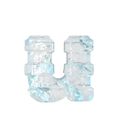 Ice symbol with thick horizontal straps. letter u