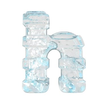 Ice symbol with thick horizontal straps. letter h