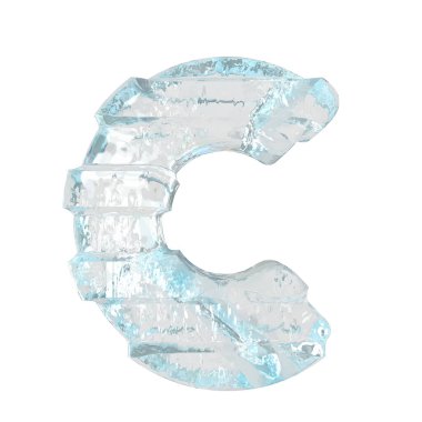 Ice symbol with thick horizontal straps. letter c