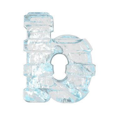 Ice symbol with thick horizontal straps. letter b