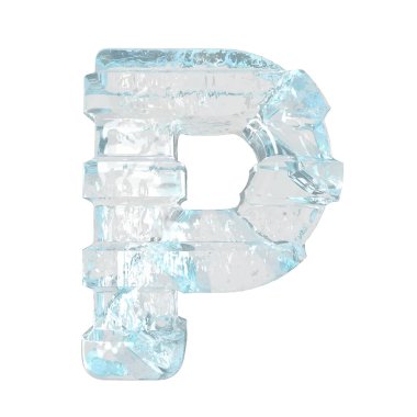 Ice symbol with thick horizontal straps. letter p