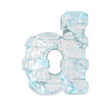 Ice symbol with thick horizontal straps. letter d