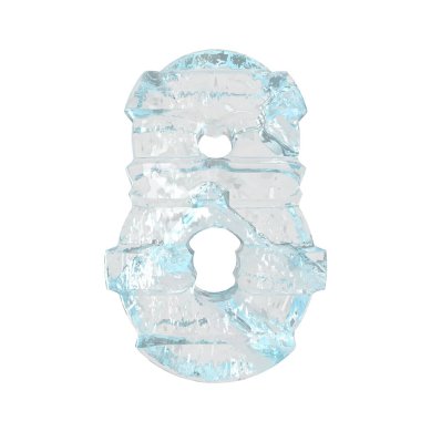 Ice symbol with thick horizontal straps. number 8