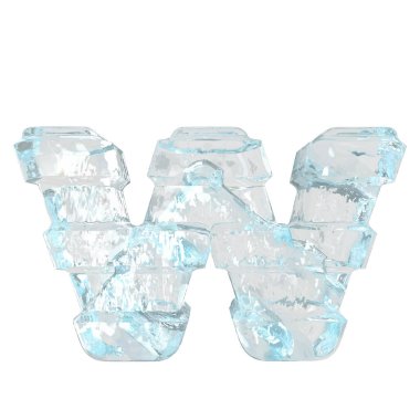 Ice symbol with thick horizontal straps. letter w