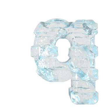 Ice symbol with thick horizontal straps. letter q