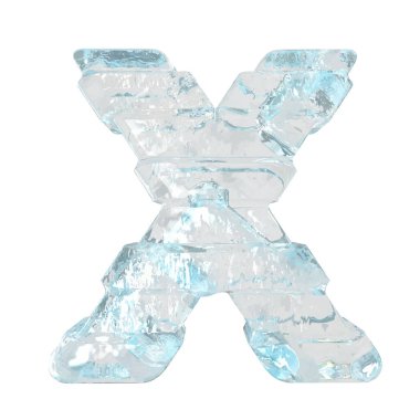 Ice symbol with thick horizontal straps. letter x