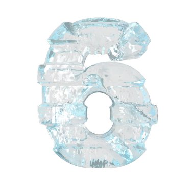 Ice symbol with thick horizontal straps. number 6