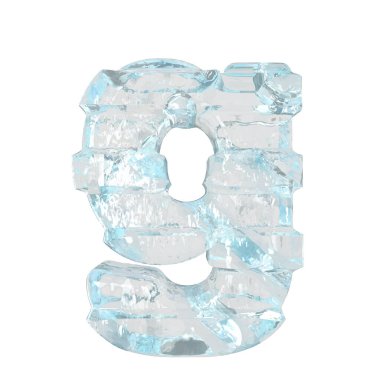 Ice symbol with thick horizontal straps. letter g