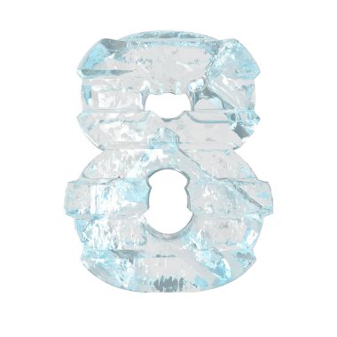 Ice symbol with thick horizontal straps. number 8